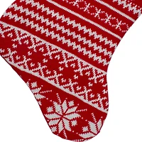 22" Festive Snowflake Sweater Knit Christmas Stocking