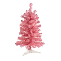 2ft. Pre-Lit Pink Artificial Christmas Tree, Clear LED Lights
