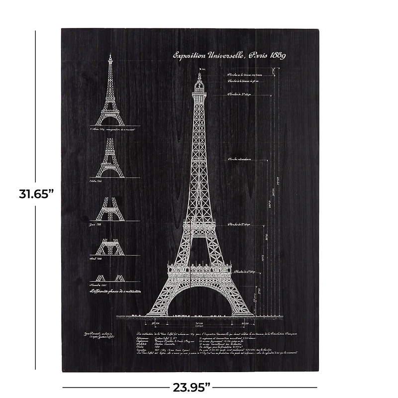 Black Wood Coastal Wall Decor, 24" x 2" x 32"