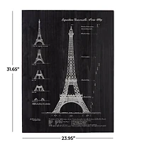 Black Wood Coastal Wall Decor, 24" x 2" x 32"