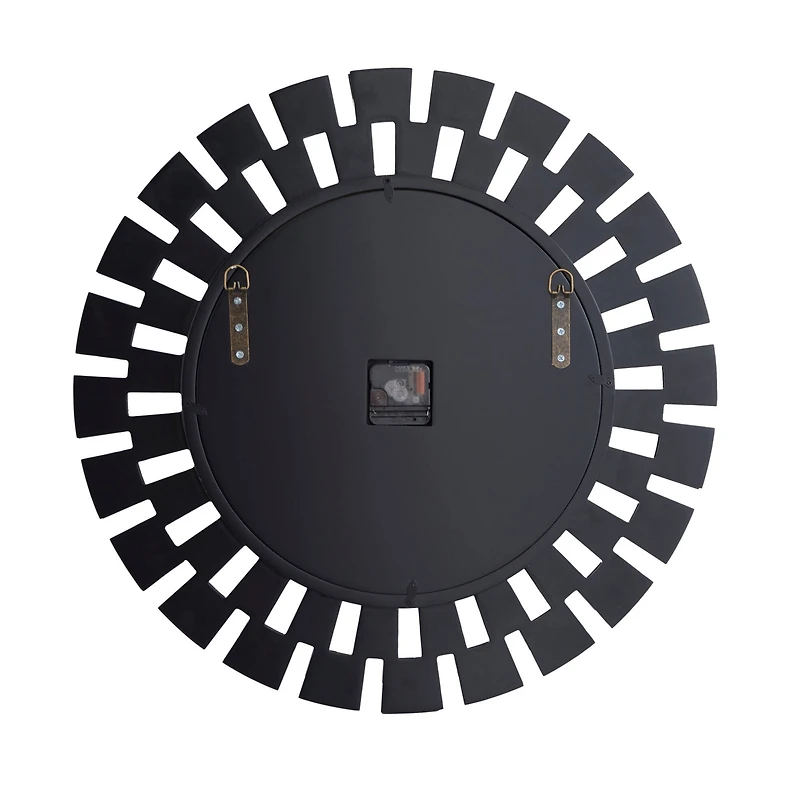 Silver MDF Glam Wall Clock, 24" x 2" x 24"