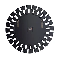 Silver MDF Glam Wall Clock, 24" x 2" x 24"