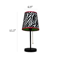 LimeLights 15.5" Funky Zebra Print Table Lamp