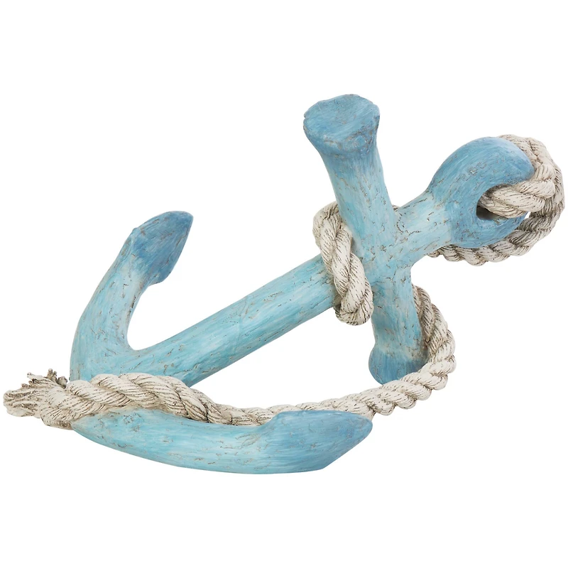 12" Anchor Distressed Sculpture with Rope