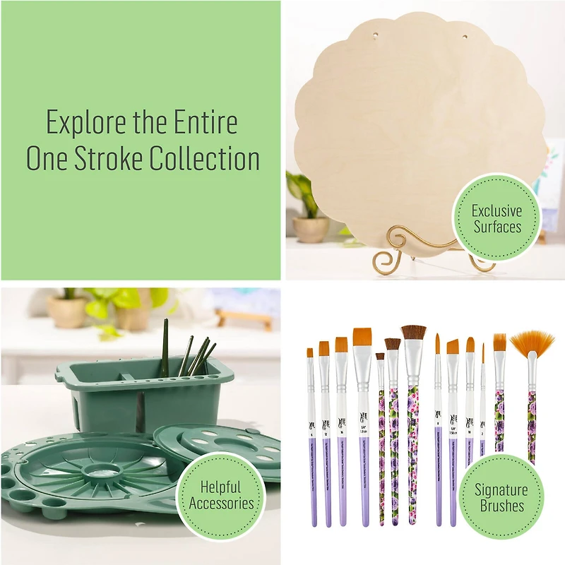 Let's Paint with FolkArt® One Stroke™ A-Z of Floral Painting Kit