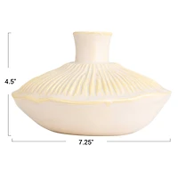 Hello Honey® 7" Long Cream Stoneware Vase
