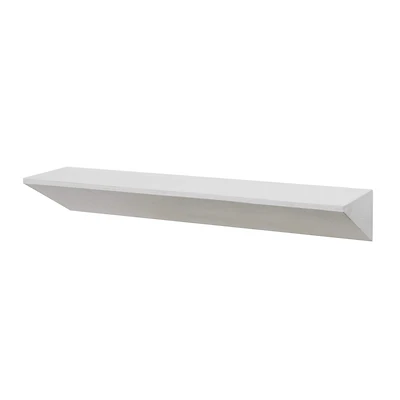 White Wedge Wood Floating Wall Shelf