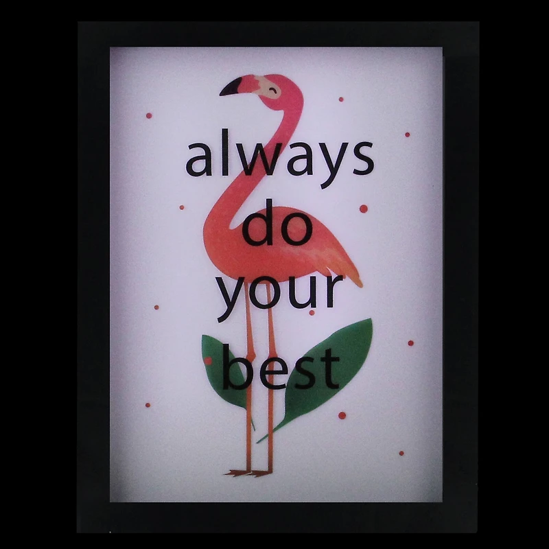 LED Inspirational Flamingo Framed Light Box