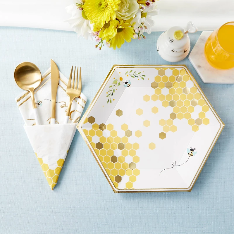 Kate Aspen® 9" Sweet As Can Bee Paper Plates, 32ct.