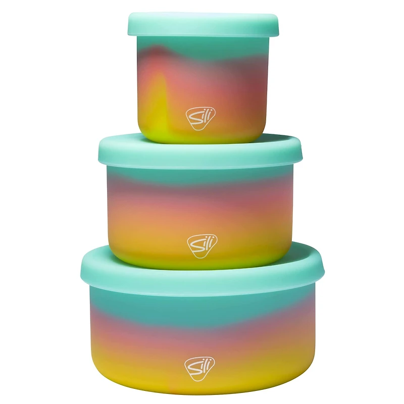 Silipint® 3-Piece Silicone Lidded Bowl Set