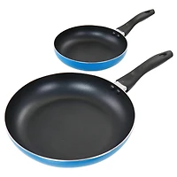 Gibson Home® 2-Piece 10'' Blue Aluminum Frying Pan Set
