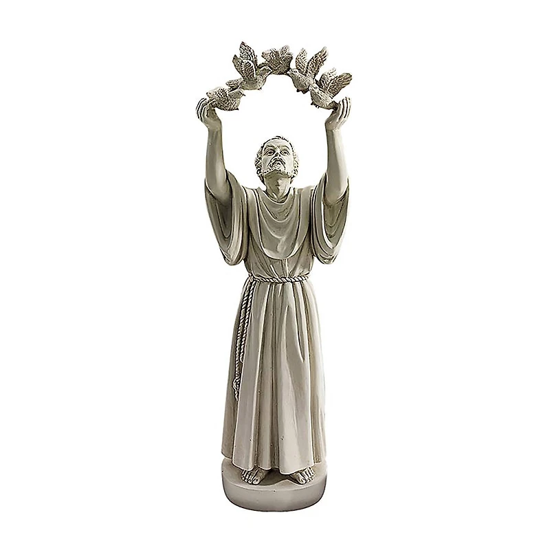 Design Toscano 25" St. Francis's Doves of Peace Garden Statue