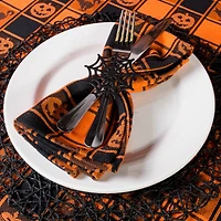 Black Spider Web Napkin Ring Set, 6ct.