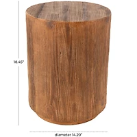 18" Brown Wood Grain Block Outdoor Accent Table 