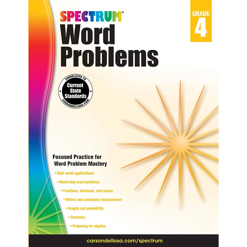 Spectrum Word Problems Paperback Workbook, Grade 4