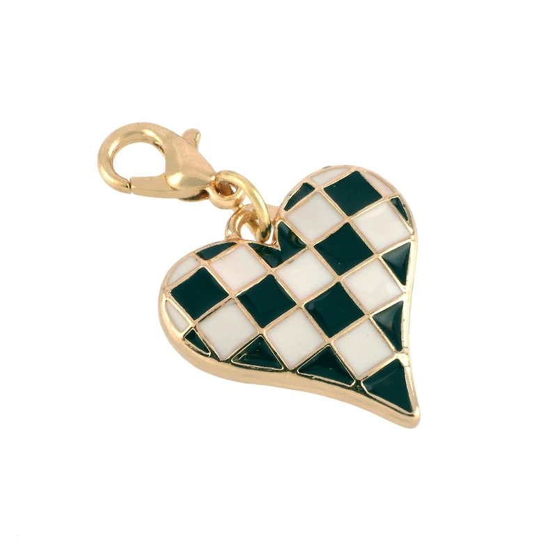 Black & White Checker Heart Charm by Bead Landing™