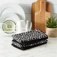 DII® Black Lattice Microfiber Dishtowel Set