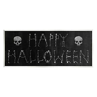 Stupell Industries Happy Halloween Skeleton Letters Wall Plaque Art