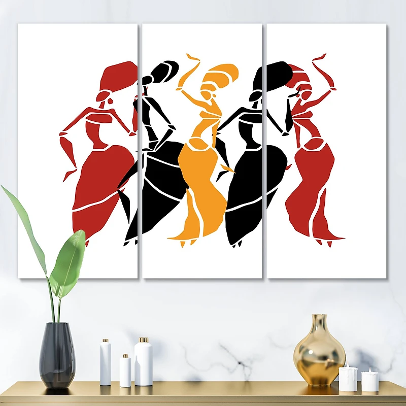 Designart - Beautiful Dancers African American Silhouettes
