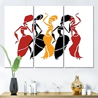 Designart - Beautiful Dancers African American Silhouettes