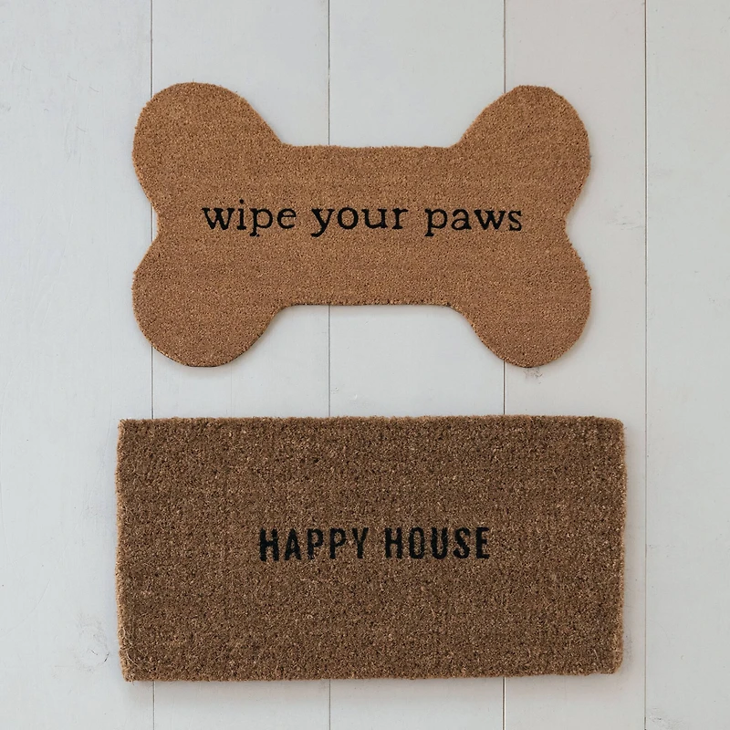 Hello Honey® 29" x 17.5" Wipe Your Paws Natural Coir Bone Doormat
