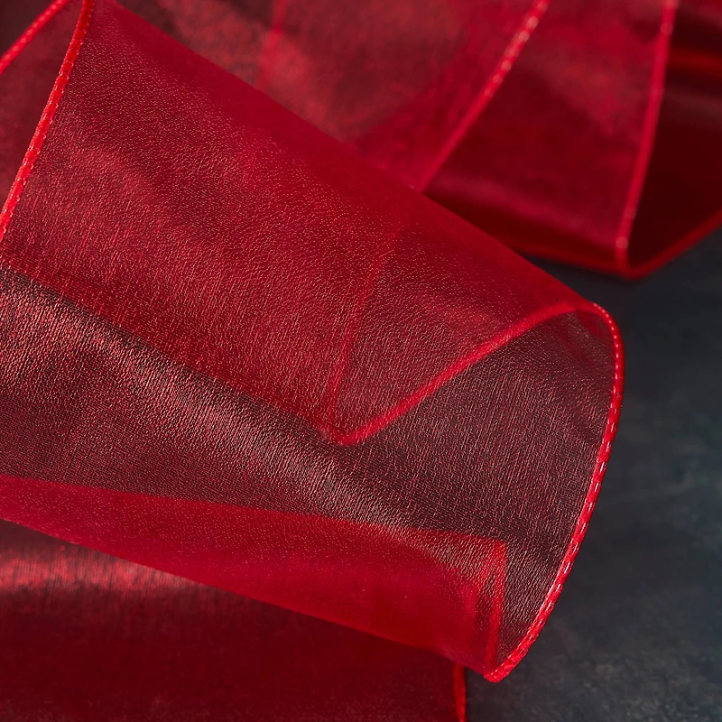 4" x 10yd. Sheer Wired Ribbon by Celebrate It® Specialty