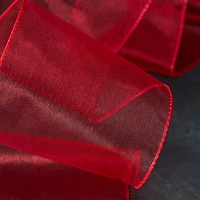 4" x 10yd. Sheer Wired Ribbon by Celebrate It® Specialty