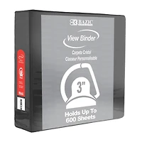 BAZIC Products® 3" Slant D Ring View Binders
