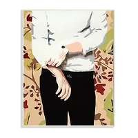 Stupell Industries Glam Man Rolling Up Sleeve over Floral Pattern Wall Plaque