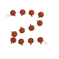 72" Handmade Wool Felt Pumpkin Garland with Embroidery