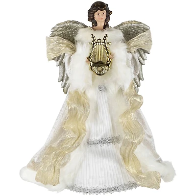 18" White & Silver Angel Christmas Tree Topper