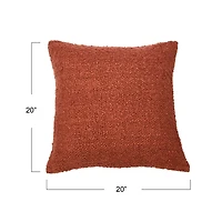 Hello Honey® 20'' Red Square Boucle Cotton Pillow Cover