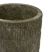 Hello Honey® 7" Distressed Black Debossed Cement Planter