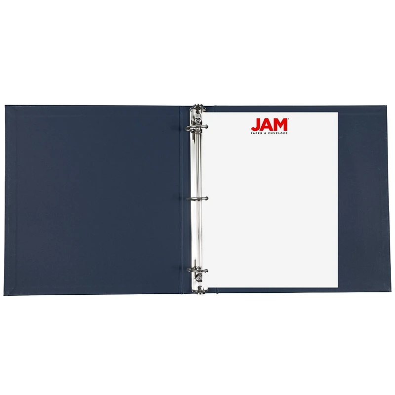 JAM Paper 1.5" Navy Blue Premium Linen Textured 3 Ring Binder