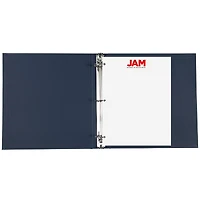 JAM Paper 1.5" Navy Blue Premium Linen Textured 3 Ring Binder