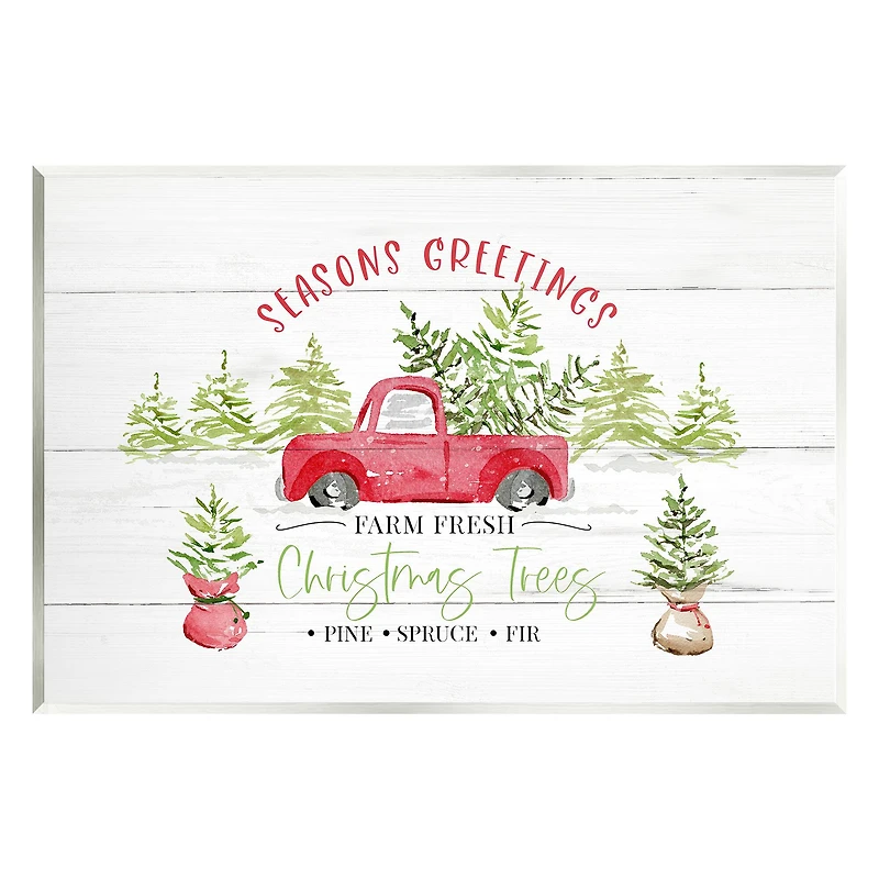 Stupell Industries Farm Fresh Christmas Trees Seasonal Wall Plaque Art