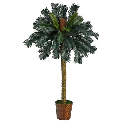 5ft. Sago Palm Artificial Tree in Basket