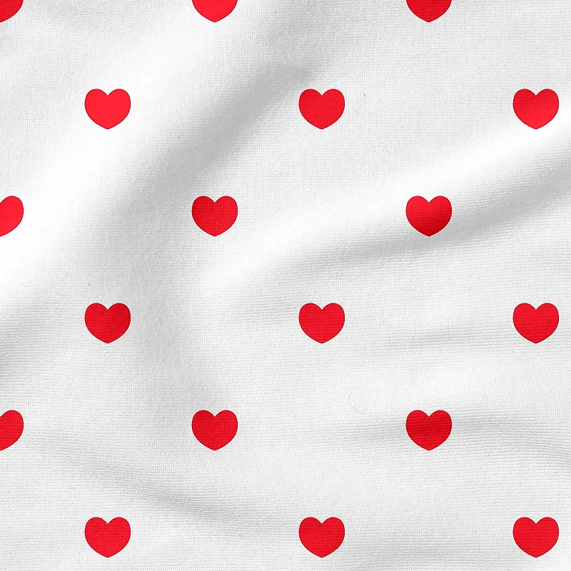 Fabric Editions White Hearts Cotton Fabric