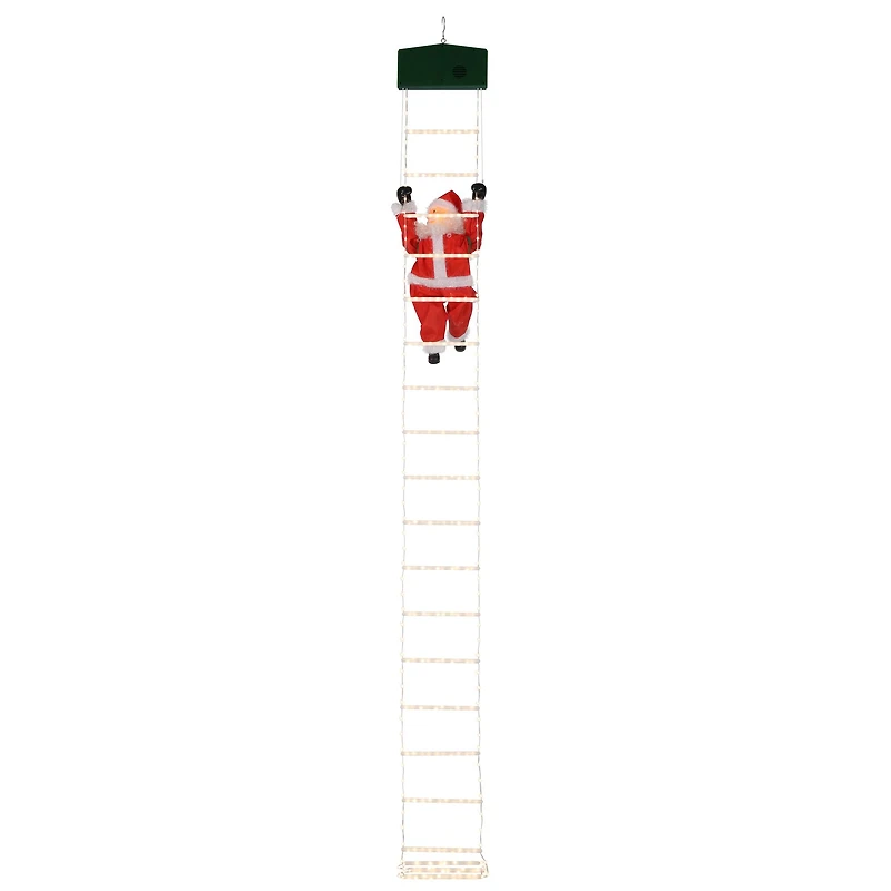 Mr. Christmas 10ft. Rope Ladder with Outdoor Animated Climbing Santa