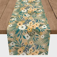 72" Tropical Floral Cotton Twill Runner