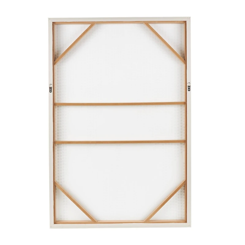 White wooden abstract dimensional dot home wall décor with brown wooden frame