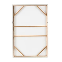 White wooden abstract dimensional dot home wall décor with brown wooden frame
