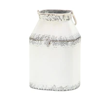White Metal Farmhouse Decorative Jar Set