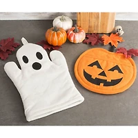 Ghost Oven Mitt & Jack O' Lantern Potholder Set