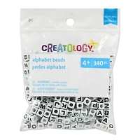 12 Packs: 340 ct. (4,080 total) Black & White Alphabet Beads by Creatology™, 6.5mm
