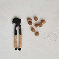 Hello Honey® 6.25" Natural Cast Metal Rooster Nutcracker with Bamboo Handles