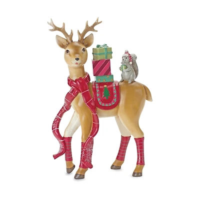 10" Deer & Squirrel Figurine