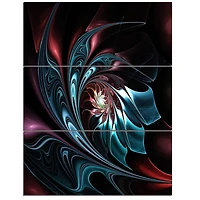 Designart - Blue Abstract Floral Shapes