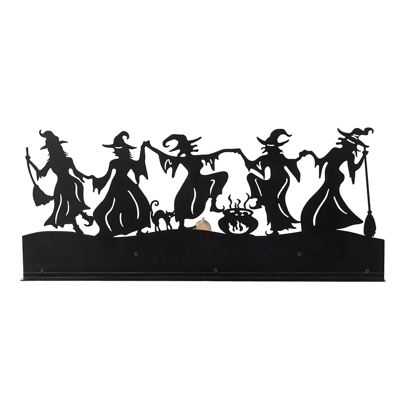 Glitzhome® 18" Halloween Dancing Witch Silhouette Countdown Table Sign