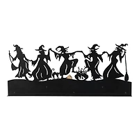 Glitzhome® 18" Halloween Dancing Witch Silhouette Countdown Table Sign